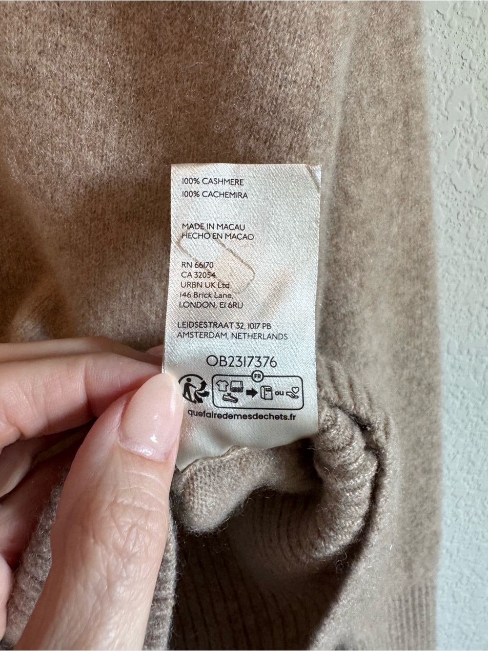 Free People Eloura Brown Tan Cashmere Henley Polo Sweater Size Small - Picture 5 of 8